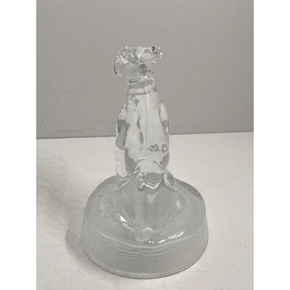 Vintage Cristal D Arques Lead Crystal Dog Figurine with Frosted Base - Picture 4 of 7